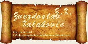 Zvezdoslav Kalaković vizit kartica